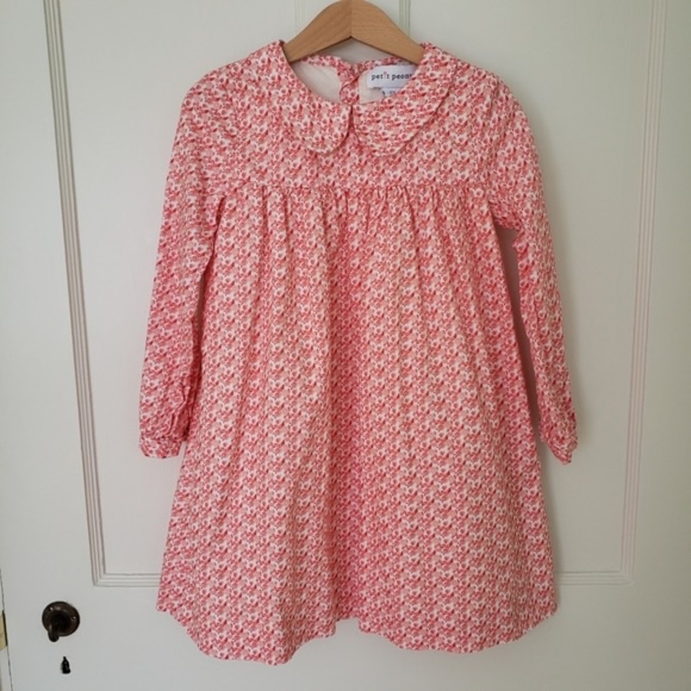 Pink Floral Long Sleeve Kids Dress